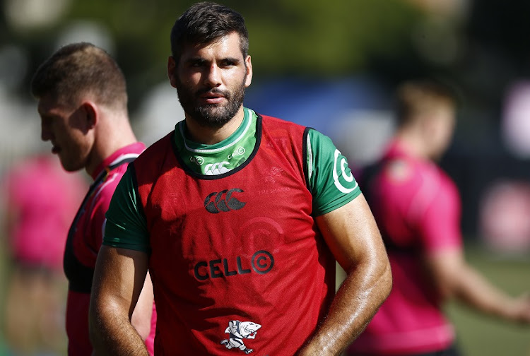 Ruben van Heerden of the Cell C Sharks during the Cell C Sharks training session at Jonsson Kings Park on June 03, 2019 in Durban, South Africa.