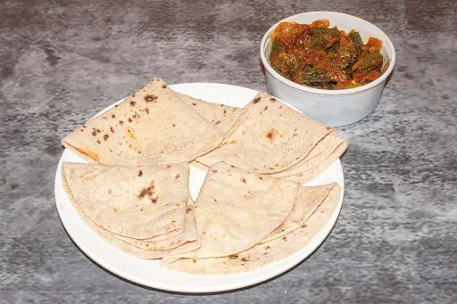 Bhindi With 4 Butter Roti