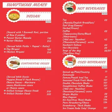 Doughlicious menu 