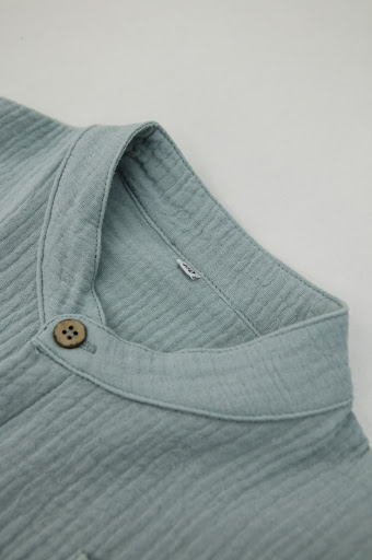 Title 15, Cotton Double Layer Gauze Shirt Boy Casual Shor...