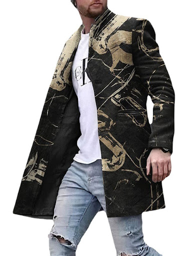 Title 6, Mens Fashion Casual Print Jacket Top. A stylis...