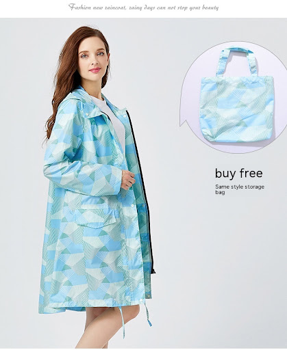 Title 4, Nordic Geometric Trench Coat Raincoat Waterproo...