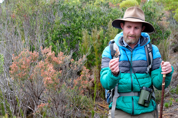 Christoff Longland, our guide through the Walker Bay Fynbos Conservancy. Picture: RICHARD HOLMES