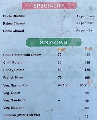Vishal Chhole Bhature & Chinese Fast Food menu 1
