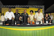 The ANC top six: Zweli Mkhize; Cyril Ramaphosa; Jacob Zuma; Baleka Mbete; Gwede Mantashe and Jessie Duarte. File photo.