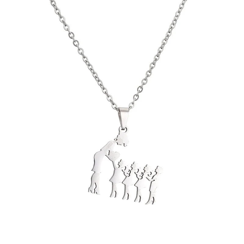 Title 10, Collier Minimaliste en Acier Titane Mère Fils F...