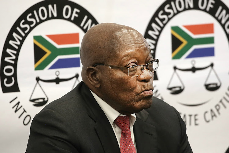 Former president Jacob Zuma appears before the state capture inquiry.