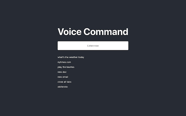 Voice Command chrome extension