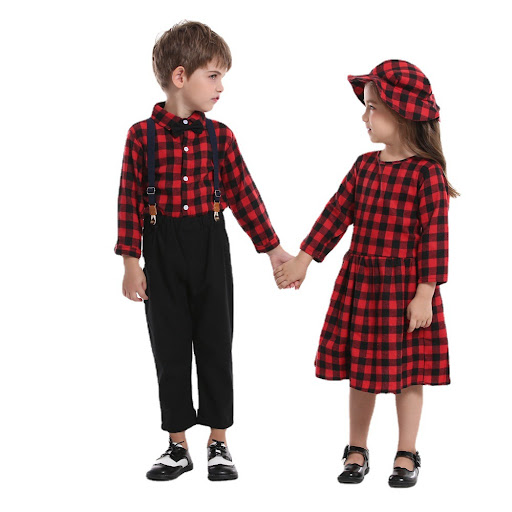 Title 12, Christmas Sisters And Brothers Autumn Plaid Shi...