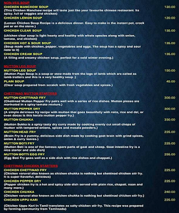 Papa's Kitchen menu 