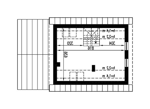 Trafna decyzja - wariant V (etap I) - M245bG1 - Rzut poddasza do indywidualnej adaptacji (37,6 m2 powierzchni użytkowej)