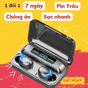 Tai Nghe Bluetooth 5.0 Amoi F9 Không Dây True Wireless Ban Quôc Tê Nút Cảm Ưng Kiêm Sạc Pin Dự Phòng Oneshop0003