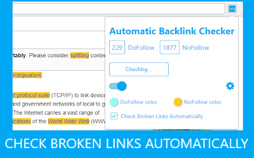 Automatic Backlink Checker