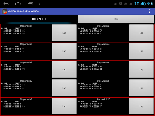 MultiStopWatchSS Free byNSDev 1.1.0 Windows u7528 8