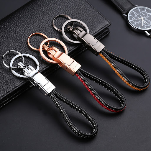 Title 3, Double Ring Hand Woven Key Ring. Securely organ...