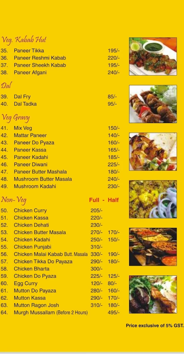 7 Colour's Kabab Hut menu 