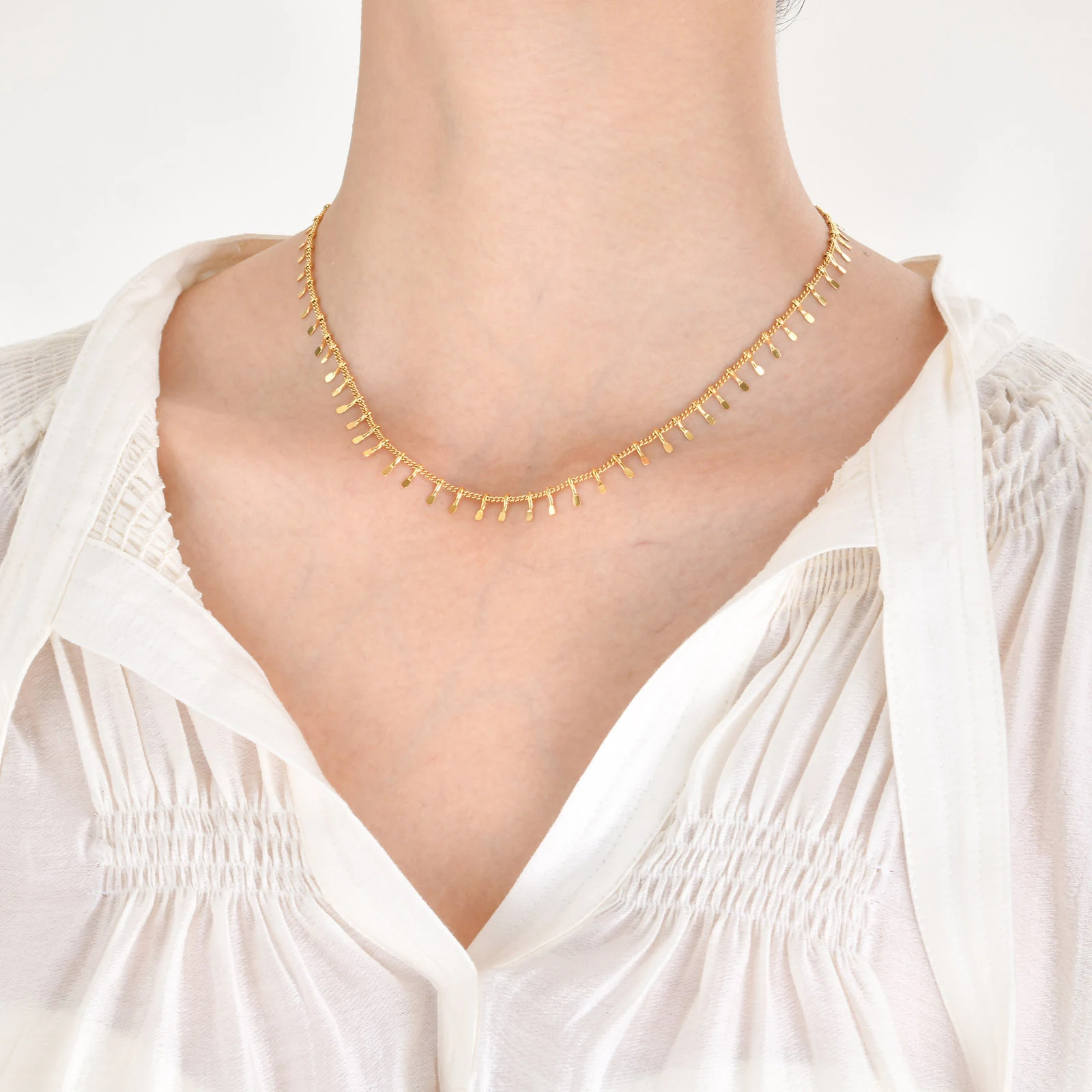 Title 8, Collier cœur en acier inoxydable, chaîne avec z...