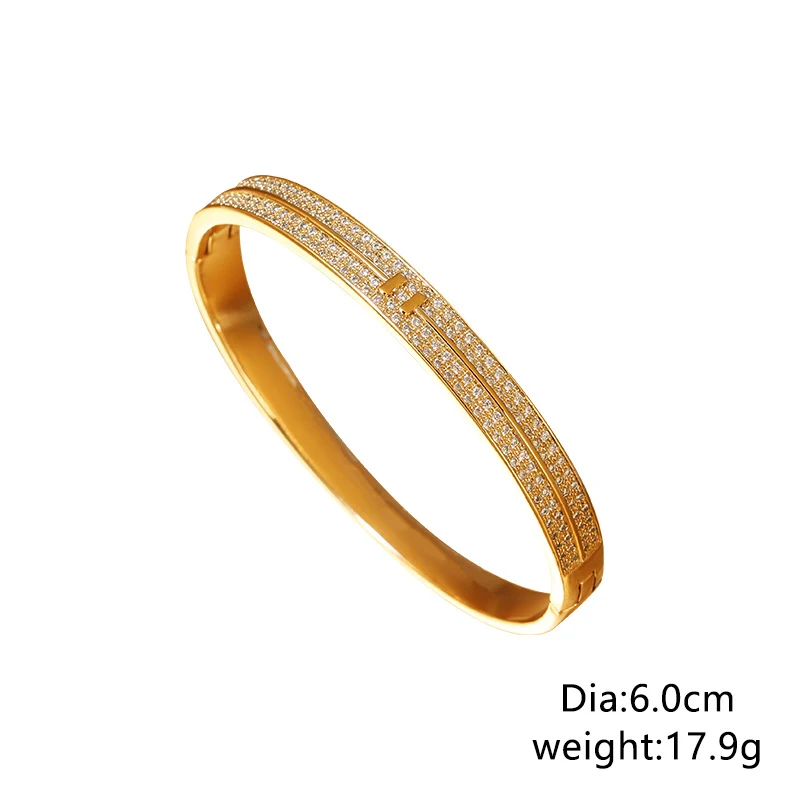 Goud vergulde armband met zirkoon inleg Eenvoudige persoonlijkheid voor handen Chic en stijlvol sieraad Perfect voor dagelijks gebruik en speciale gelegenheden