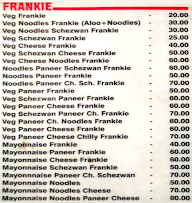 The Frankie Adda menu 1