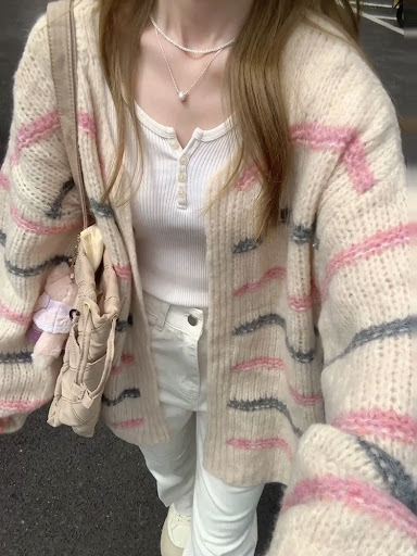 Title 3, Sweet Idle Style Mid-length Long Sleeve Sweater...