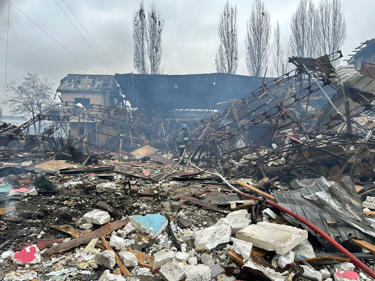 Damage caused by Tuesday's Russian attacks on Ukraine.