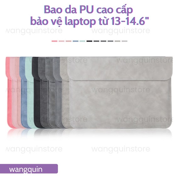 Sẵn Vn - Túi Đựng Bảo Vệ Cho Macbook Air Pro Asus Acer 11.6" / 13.3" / 14" / 14.6" Da Cao Cấp Nhiều Màu Bao Laptop