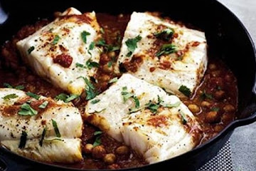 Roast fish with chickpeas & ginger