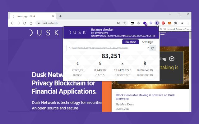 DUSK Network Balance Checker Preview image 2