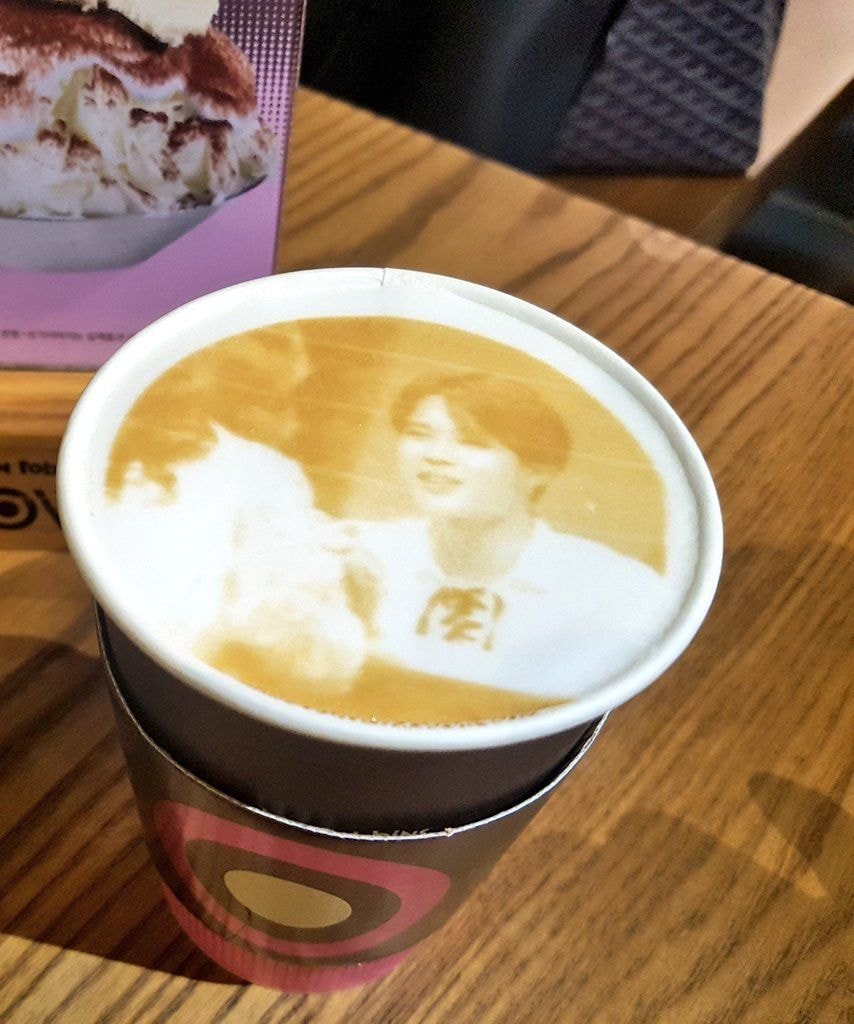 Want A Cup Of BTS's Jimin? This Café Prints His Face On Hot Drinks For ...