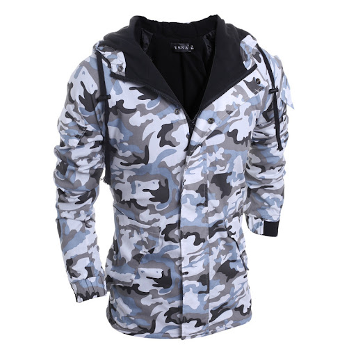 Title 2, Mens Camo Hooded Thermal Padded Jacket Stay wa...
