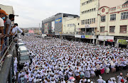 Durban residents marvelled at the sea of white as the Nazareth Baptist Church embarked on a 'peace walk' on Tuesday.
