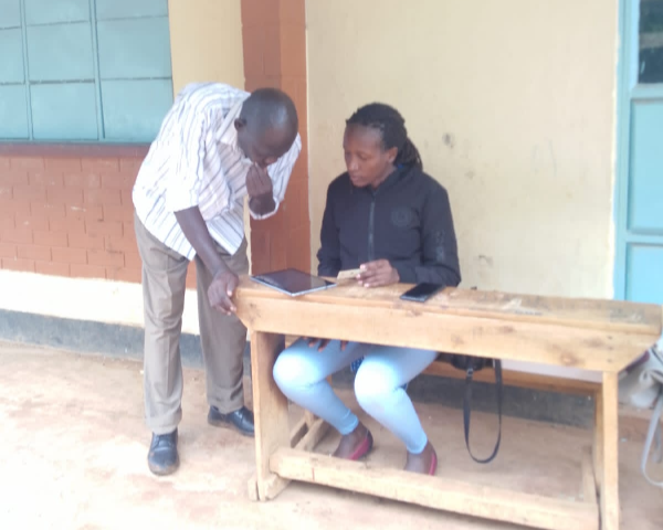 Voting progressing at Ang'orom Primary School in Teso South on Friday, April 26, 2023