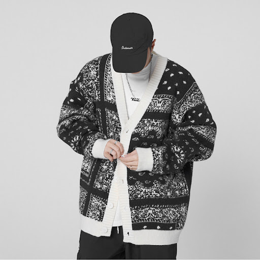 Title 6, Retro Mens Sweater Cardigan for Autumn and Win...