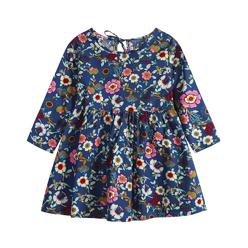 Title 21, Childrens Floral Cotton Long Sleeve Dress, a c...
