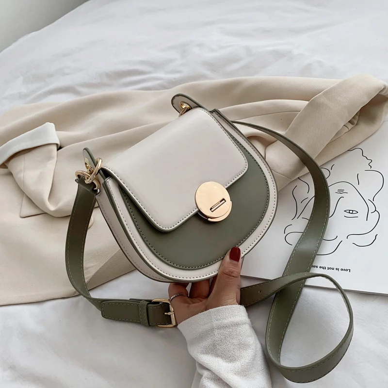 Women's popular new trendy messenger bag hit color fashion shoulder bag