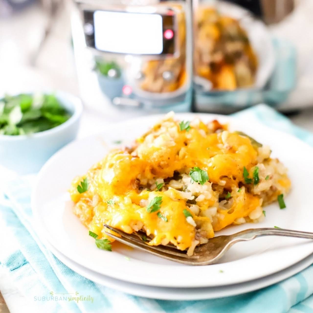 Easy Crock Pot Chicken Bacon Ranch Tater Tot Casserole - Suburban Simplicity