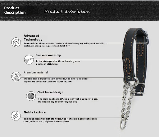 Title 5, Semi-controlled P Chain Collar Cowhide for Smal...