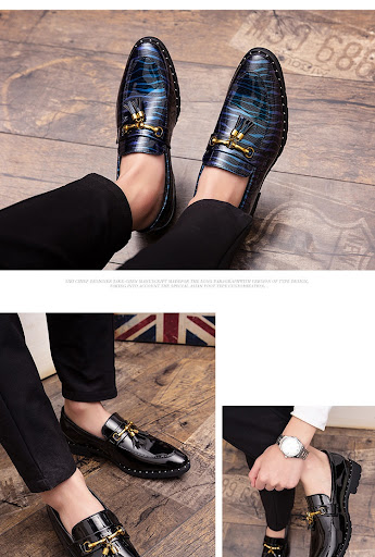 Title 5, Mens British Pointed Leather Shoes Korean Styl...