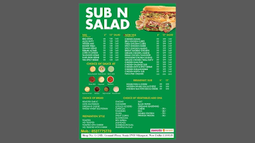 SUB N SALAD menu 