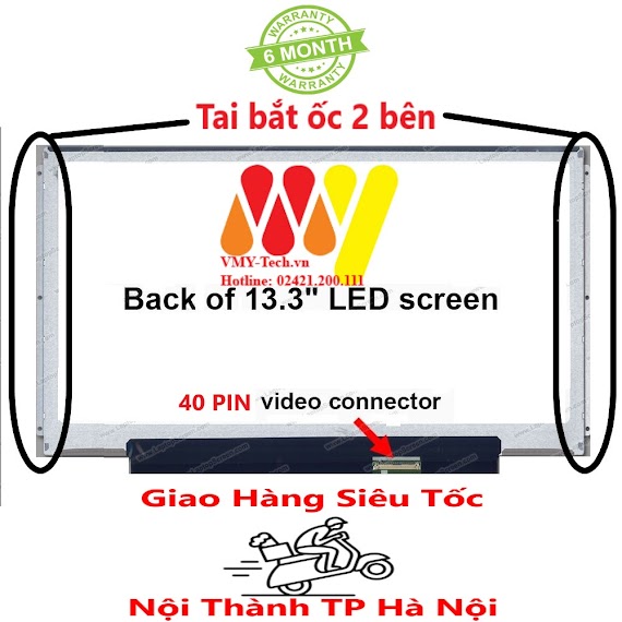 Màn Hình Laptop 13.3 Inch Led Mỏng 40 Pin Wide + Gương