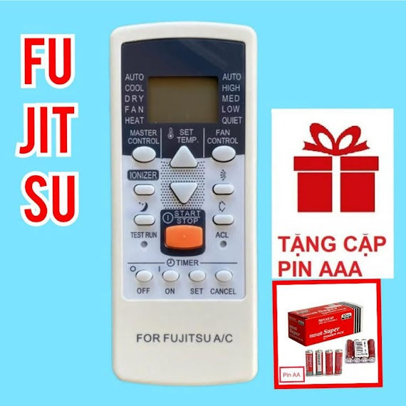 Điều Khiển Điều Hòa Fujitsu Nút Cam Vàng _Remote Máy Lạnh Fujitsu Hàng Chuẩn