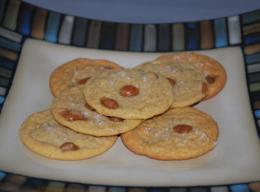 Rich chewy salted caramel cookies