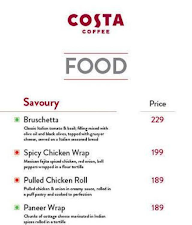 Costa Coffee menu 3