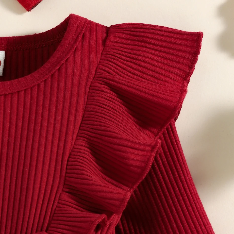 Pull-over bébé automne et hiver à rayures creuses, manches longues et jupe écossaise, pour un confort et un style optimal