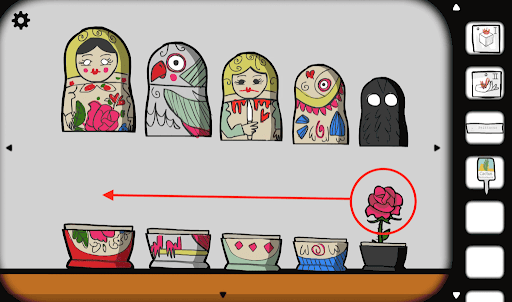 Case23_Chapter1_右端の人形の中に入っている花を人形の柄に合うように一番左の人形に移動させる