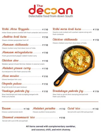 The Deccan menu 