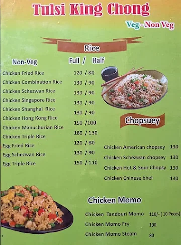 Tulsi King Chong Family Restaurant menu 