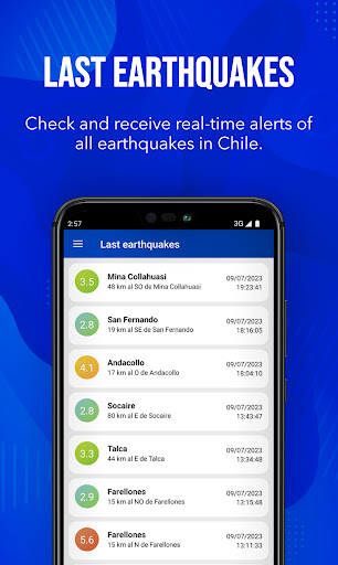Screenshot Earthquakes Chile