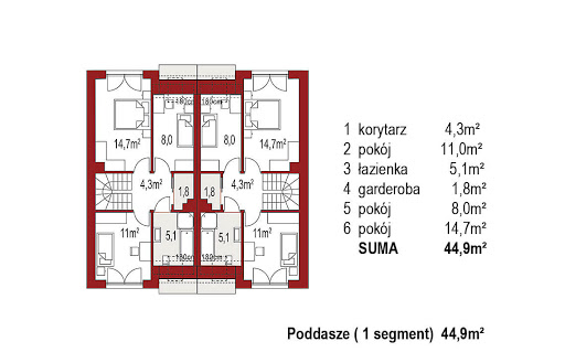 Iskra A dwurodzinny (jednorodzinny dwulokalowy) - Rzut poddasza