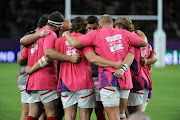 Canada players in a team huddle during a training sessions. 